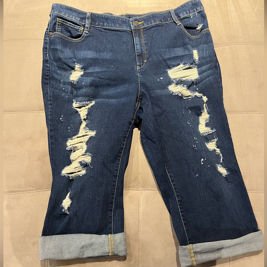 Destroyed Denim Capris